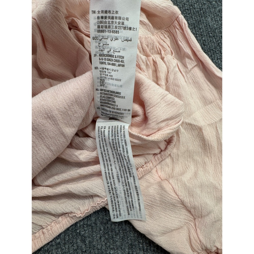 Hollister Womens Small Pink Floral Embroidered Off Shoulder Balloon Sleeve Top - Picture 5 of 7